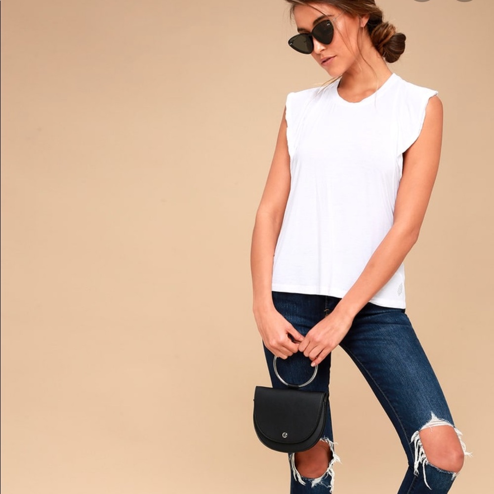 FP White Ruffle Sleeve Tank - Picture 8 of 12